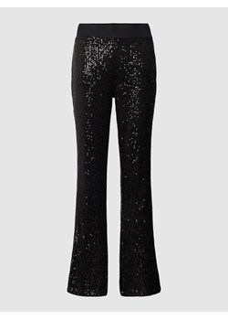 Spodnie o rozkloszowanym kroju z cekinowym obszyciem ze sklepu Peek&Cloppenburg  w kategorii Spodnie damskie - zdjęcie 167810883