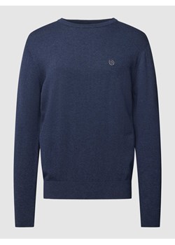 Sweter z dzianiny z wyhaftowanym logo ze sklepu Peek&Cloppenburg  w kategorii Swetry męskie - zdjęcie 167816643