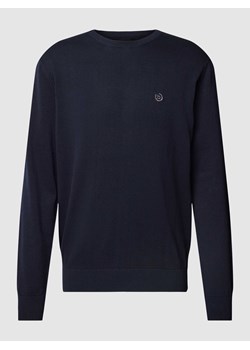 Sweter z dzianiny z wyhaftowanym logo ze sklepu Peek&Cloppenburg  w kategorii Swetry męskie - zdjęcie 167816963