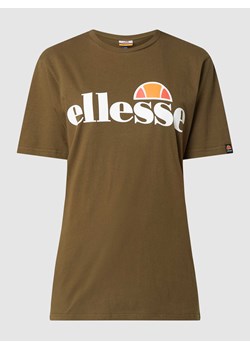 T-shirt z bawełny z detalami z logo ze sklepu Peek&Cloppenburg  w kategorii Bluzki damskie - zdjęcie 167817232