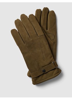 Rękawiczki skórzane z regulowaną patką model ‘THIN’ ze sklepu Peek&Cloppenburg  w kategorii Rękawiczki męskie - zdjęcie 167817693