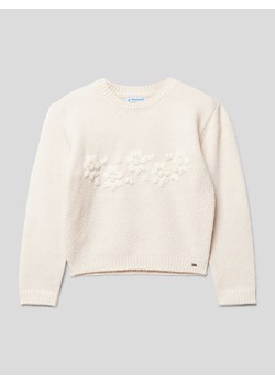 Sweter z dzianiny z kwiatowym wzorem ze sklepu Peek&Cloppenburg  w kategorii Swetry dziewczęce - zdjęcie 167820370