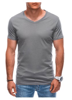 T-shirt męski basic V-neck EM-TSBS-0101 - szary V8 ze sklepu Edoti w kategorii T-shirty męskie - zdjęcie 167838994