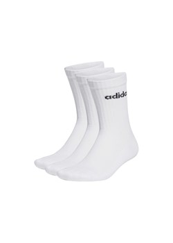 Skarpety wysokie unisex adidas Linear Crew Cushioned Socks 3 Pairs HT3455 Biały ze sklepu eobuwie.pl w kategorii Skarpetki damskie - zdjęcie 167840183