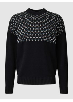 Sweter z dzianiny ze wzorem model ‘JAQUARD’ ze sklepu Peek&Cloppenburg  w kategorii Swetry męskie - zdjęcie 167840272