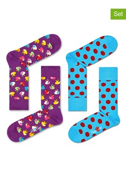 Happy Socks Skarpety (2 pary) w kolorze fioletowo-błękitnym ze sklepu Limango Polska w kategorii Skarpetki męskie - zdjęcie 167840814