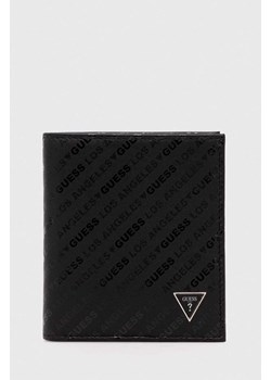Guess portfel skórzany VENEZIA męski kolor czarny SMVESA LEA22 ze sklepu ANSWEAR.com w kategorii Portfele męskie - zdjęcie 167843374