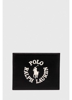 Polo Ralph Lauren etui na karty skórzane kolor czarny ze sklepu ANSWEAR.com w kategorii Portfele męskie - zdjęcie 167843384