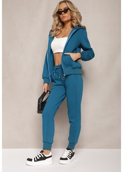 Niebieski 2-częściowy Komplet Dresowy z Bluzą i Spodniami Hebele ze sklepu Renee odzież w kategorii Dresy damskie - zdjęcie 167843713