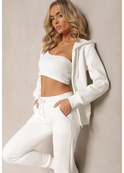 Biały 2-częściowy Komplet Dresowy z Bluzą i Spodniami Hebele ze sklepu Renee odzież w kategorii Dresy damskie - zdjęcie 167843723