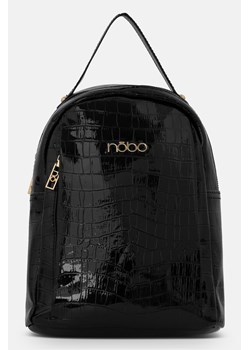 Plecak Nobo na łańcuszku lakierowane croco czarny ze sklepu NOBOBAGS.COM w kategorii Plecaki - zdjęcie 167849421