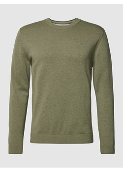 Sweter z dzianiny z wyhaftowanym logo ze sklepu Peek&Cloppenburg  w kategorii Swetry męskie - zdjęcie 167849732