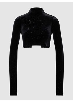 Bluzka krótka z aksamitu z długim rękawem i detalami z tyłu — REVIEW X GNO ze sklepu Peek&Cloppenburg  w kategorii Bluzki damskie - zdjęcie 167850631