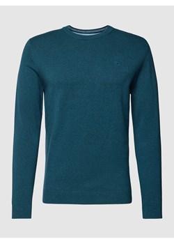 Sweter z dzianiny z wyhaftowanym logo ze sklepu Peek&Cloppenburg  w kategorii Swetry męskie - zdjęcie 167851111