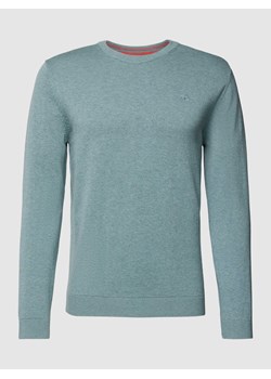 Sweter z dzianiny z wyhaftowanym logo ze sklepu Peek&Cloppenburg  w kategorii Swetry męskie - zdjęcie 167851390
