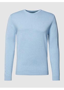 Sweter z dzianiny z wyhaftowanym logo ze sklepu Peek&Cloppenburg  w kategorii Swetry męskie - zdjęcie 167851714