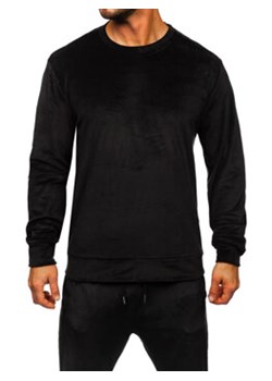 Czarny welurowy dres męski Denley D005 ze sklepu Denley w kategorii Dresy męskie - zdjęcie 167854720
