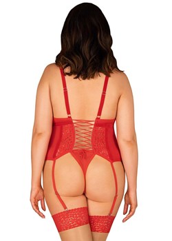 Blossmina gorset i stringi, Kolor czerwony, Rozmiar 4XL/5XL, Obsessive ze sklepu Intymna w kategorii Komplety bielizny damskiej - zdjęcie 167859911