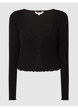 Krótka bluzka z długim rękawem z prążkowaną fakturą ze sklepu Peek&Cloppenburg  w kategorii Bluzki damskie - zdjęcie 167861960