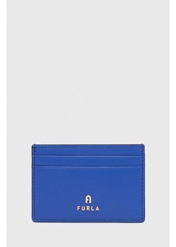 Furla etui na karty skórzane kolor niebieski ze sklepu ANSWEAR.com w kategorii Portfele damskie - zdjęcie 167863721