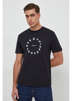 Armani Exchange t-shirt bawełniany męski kolor czarny z nadrukiem 3DZTBJ ZJ9TZ ze sklepu ANSWEAR.com w kategorii T-shirty męskie - zdjęcie 167865701