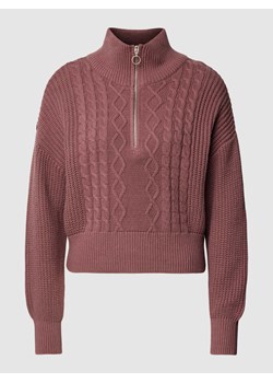 Bluza z kołnierzem i ściegiem warkoczowym model ‘DORITTA’ ze sklepu Peek&Cloppenburg  w kategorii Swetry damskie - zdjęcie 167866530