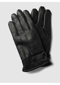 Rękawiczki skórzane z regulowaną patką model ‘Burnished’ ze sklepu Peek&Cloppenburg  w kategorii Rękawiczki męskie - zdjęcie 167871682