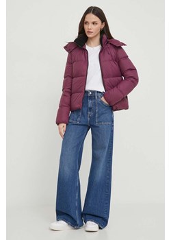 Calvin Klein Jeans kurtka puchowa damska kolor czerwony zimowa ze sklepu ANSWEAR.com w kategorii Kurtki damskie - zdjęcie 167875954