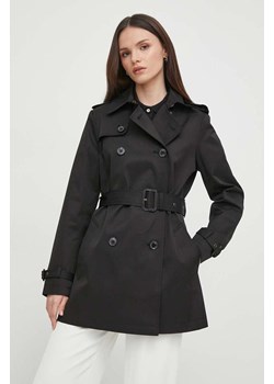 Lauren Ralph Lauren płaszcz damski kolor czarny przejściowy dwurzędowy ze sklepu ANSWEAR.com w kategorii Płaszcze damskie - zdjęcie 167875990