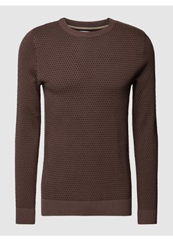 Sweter z dzianiny z okrągłym dekoltem model ‘EATLAS’ ze sklepu Peek&Cloppenburg  w kategorii Swetry męskie - zdjęcie 167876293