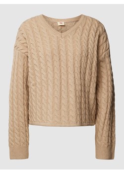 Sweter z dzianiny ze ściegiem warkoczowym model ‘RAE’ ze sklepu Peek&Cloppenburg  w kategorii Swetry damskie - zdjęcie 167876551