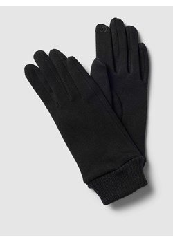 Rękawiczki z prążkowanymi wykończeniami ze sklepu Peek&Cloppenburg  w kategorii Rękawiczki damskie - zdjęcie 167876593