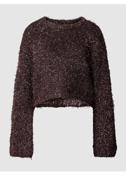 Sweter krótki z efektowną przędzą i obszyciem futerkiem ze sklepu Peek&Cloppenburg  w kategorii Swetry damskie - zdjęcie 167879722