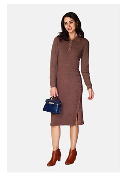 ASSUILI Sukienka dzianinowa w kolorze brązowym ze sklepu Limango Polska w kategorii Sukienki - zdjęcie 167881224