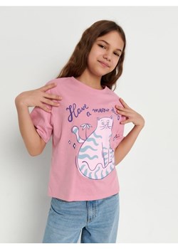 Sinsay - Koszulka z nadrukiem - fioletowy ze sklepu Sinsay w kategorii Bluzki dziewczęce - zdjęcie 167888653