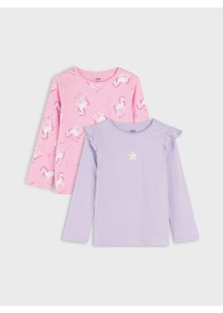 Sinsay - Koszulki 2 pack - różowy ze sklepu Sinsay w kategorii Bluzki dziewczęce - zdjęcie 167888663