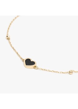 bransoletka z agatem  i sercem, złota ze sklepu ANIA KRUK w kategorii Bransoletki - zdjęcie 167895453