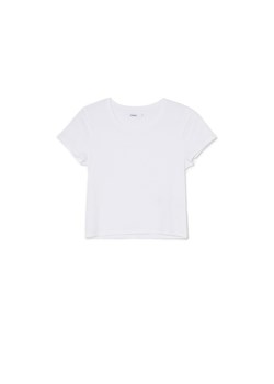 Cropp - Gładka biała koszulka - biały ze sklepu Cropp w kategorii Bluzki damskie - zdjęcie 167898531
