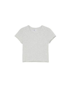 Cropp - Gładka szara koszulka - jasny szary ze sklepu Cropp w kategorii Bluzki damskie - zdjęcie 167898534