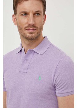 Polo Ralph Lauren polo bawełniane kolor fioletowy ze sklepu ANSWEAR.com w kategorii T-shirty męskie - zdjęcie 167899541