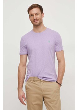 Polo Ralph Lauren t-shirt bawełniany kolor fioletowy ze sklepu ANSWEAR.com w kategorii T-shirty męskie - zdjęcie 167899562