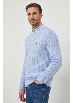 Polo Ralph Lauren sweter bawełniany kolor niebieski ze sklepu ANSWEAR.com w kategorii Swetry męskie - zdjęcie 167899793