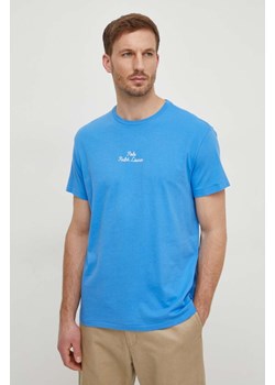 Polo Ralph Lauren t-shirt bawełniany męski kolor niebieski gładki ze sklepu ANSWEAR.com w kategorii T-shirty męskie - zdjęcie 167900012