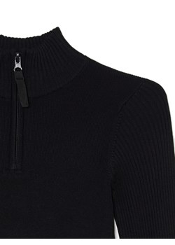 Cropp - Czarny sweter z rozpinaną stójką - czarny ze sklepu Cropp w kategorii Swetry damskie - zdjęcie 167900550