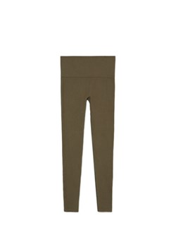 Cropp - Zielone prążkowane legginsy - zielony ze sklepu Cropp w kategorii Spodnie damskie - zdjęcie 167900552