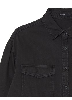 Cropp - Czarna bawełniana koszula z długim rękawem - czarny ze sklepu Cropp w kategorii Koszule damskie - zdjęcie 167900584