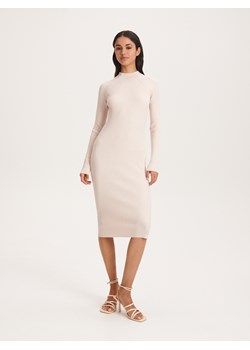 Reserved - Sukienka midi - kremowy ze sklepu Reserved w kategorii Sukienki - zdjęcie 167901050