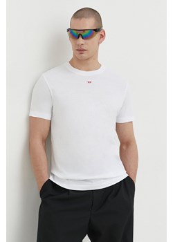 Diesel t-shirt bawełniany T-DIEGOR-D męski kolor biały z aplikacją ze sklepu ANSWEAR.com w kategorii T-shirty męskie - zdjęcie 167927544