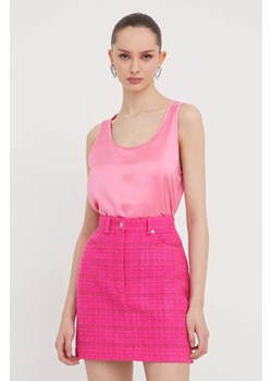 HUGO bluzka damska kolor różowy gładka 50509446 ze sklepu ANSWEAR.com w kategorii Bluzki damskie - zdjęcie 167927621
