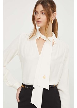 Elisabetta Franchi bluzka damska kolor beżowy gładka ze sklepu ANSWEAR.com w kategorii Bluzki damskie - zdjęcie 167927910